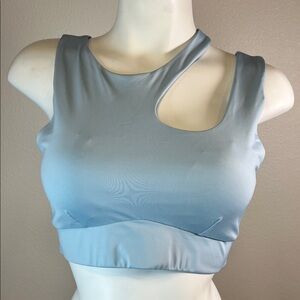 Fabletics Pale Blue Asymmetric Cutout Sports Bra M/L